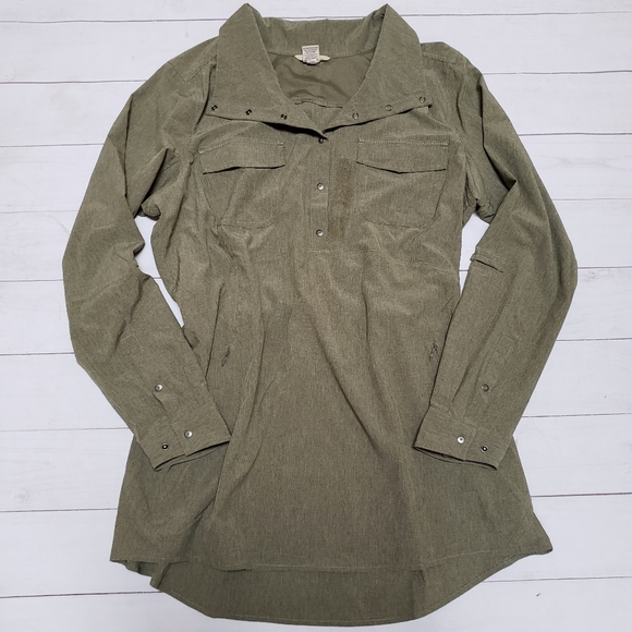 Duluth Trading Co Dresses & Skirts - Duluth Trading Co Olive Green Shirt Dress